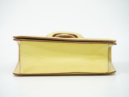 Loewe Barcelona Top Handle Leather, Yellow, Leather, Tote Bag