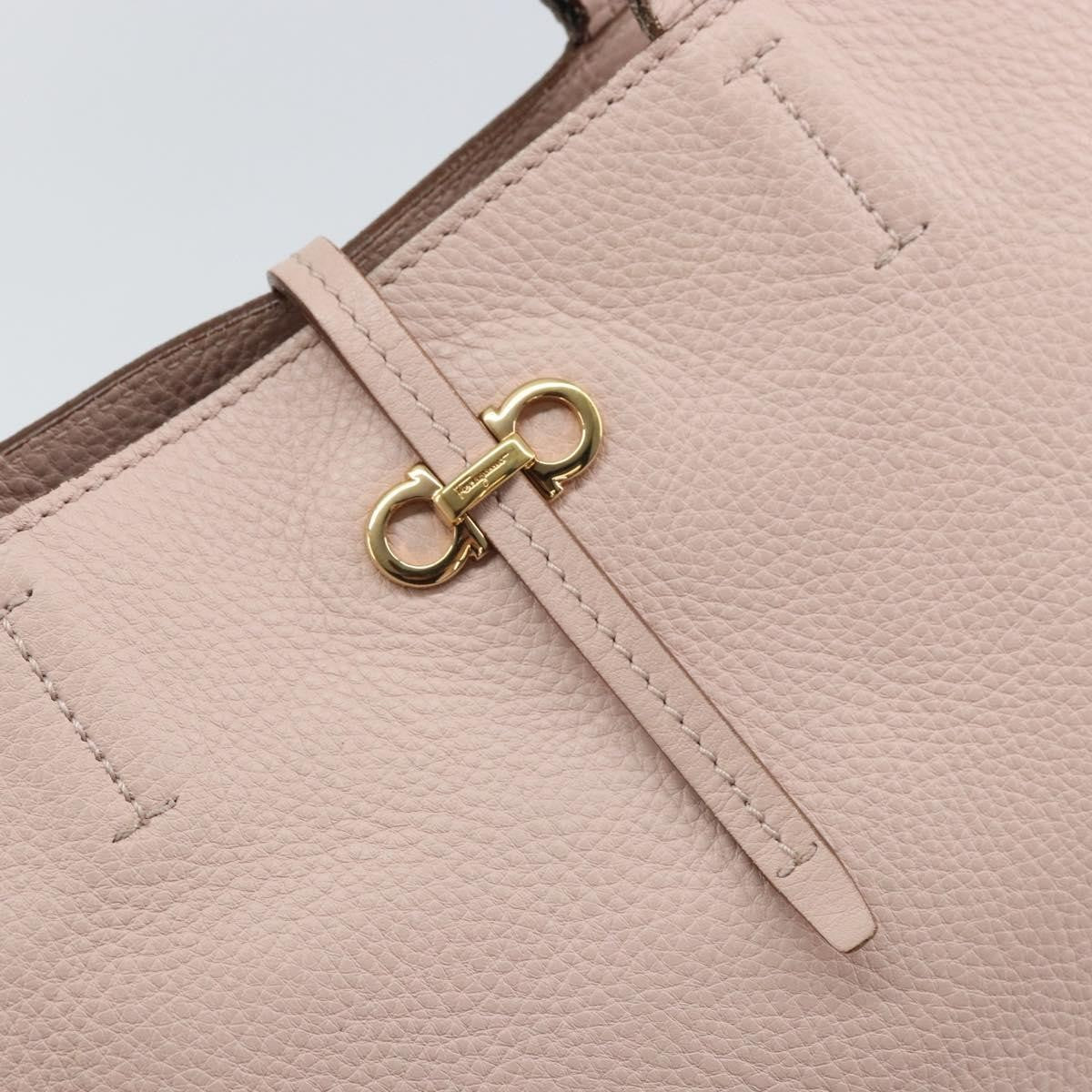 Salvatore Ferragamo Gancini Tote Leather, Pink, Leather, Tote Bag