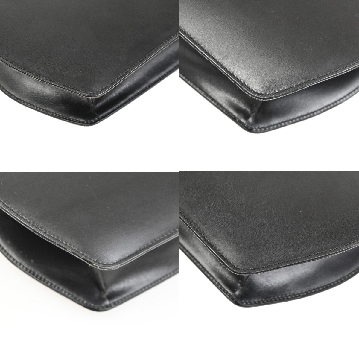 Celine Vintage Macadam Canvas, Black, Leather, Shoulder Bag