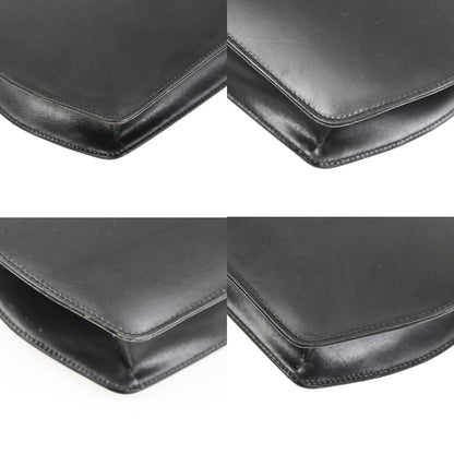 Celine Vintage Macadam Canvas, Black, Leather, Shoulder Bag