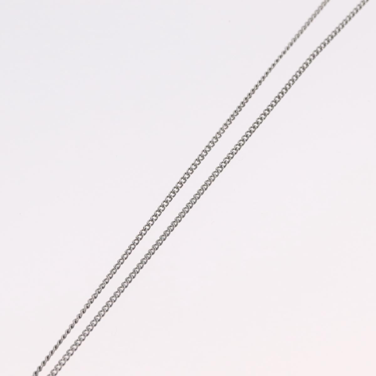 Christian Dior Vintage Logo Pendant Metal, Silver, Metal, Necklace