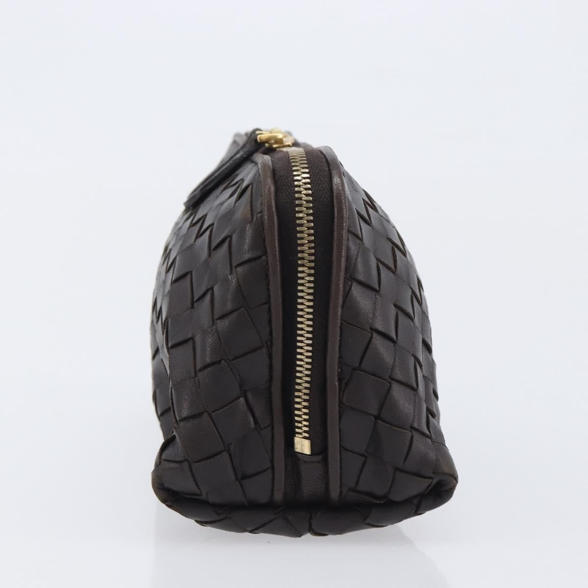 Bottega Veneta Zip Clutch Leather, Brown, Leather, Clutch