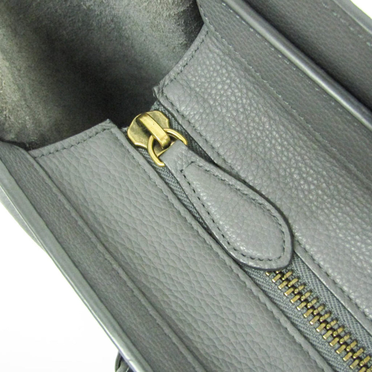 Celine Luggage Smooth Leather, Gray, Leather, Handbag