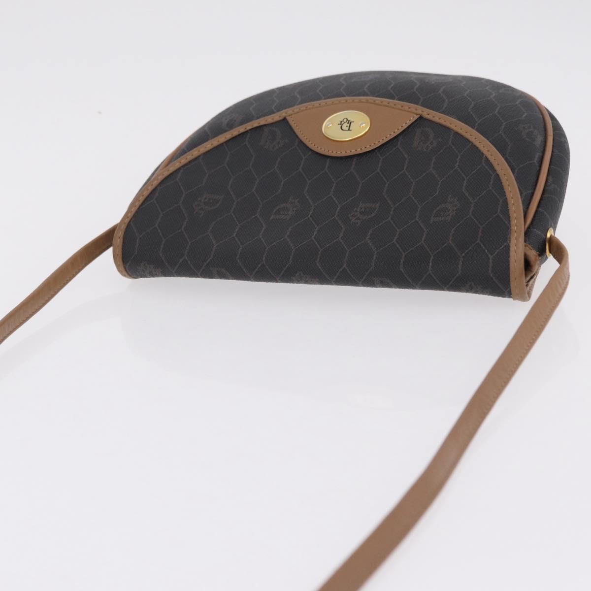 Christian Dior Vintage Honeycomb Canvas, Black, Canvas, Shoulder Bag