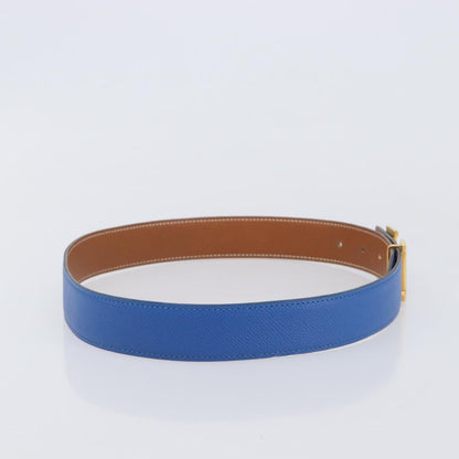 Hermes Constance Reversible Belt Leather, Blue, Leather, Belt