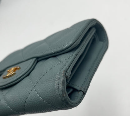 Chanel Coco Boy Flap Wallet Quilted Aged Calfskin, Black, Calfskin, Wallet