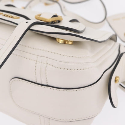 Miu Miu Grace Lux Leather, White, Leather, Shoulder Bag