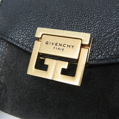 Givenchy GV3 Flap Leather with Suede, Black, Leather, Handbag