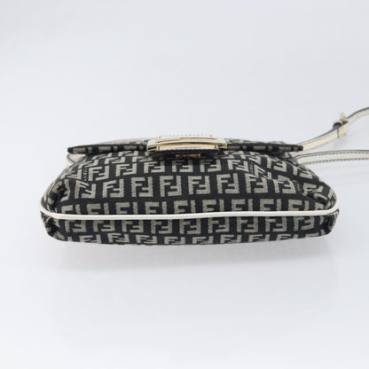Fendi Vintage Flap Zucchino Canvas, Black, Canvas, Crossbody Bag