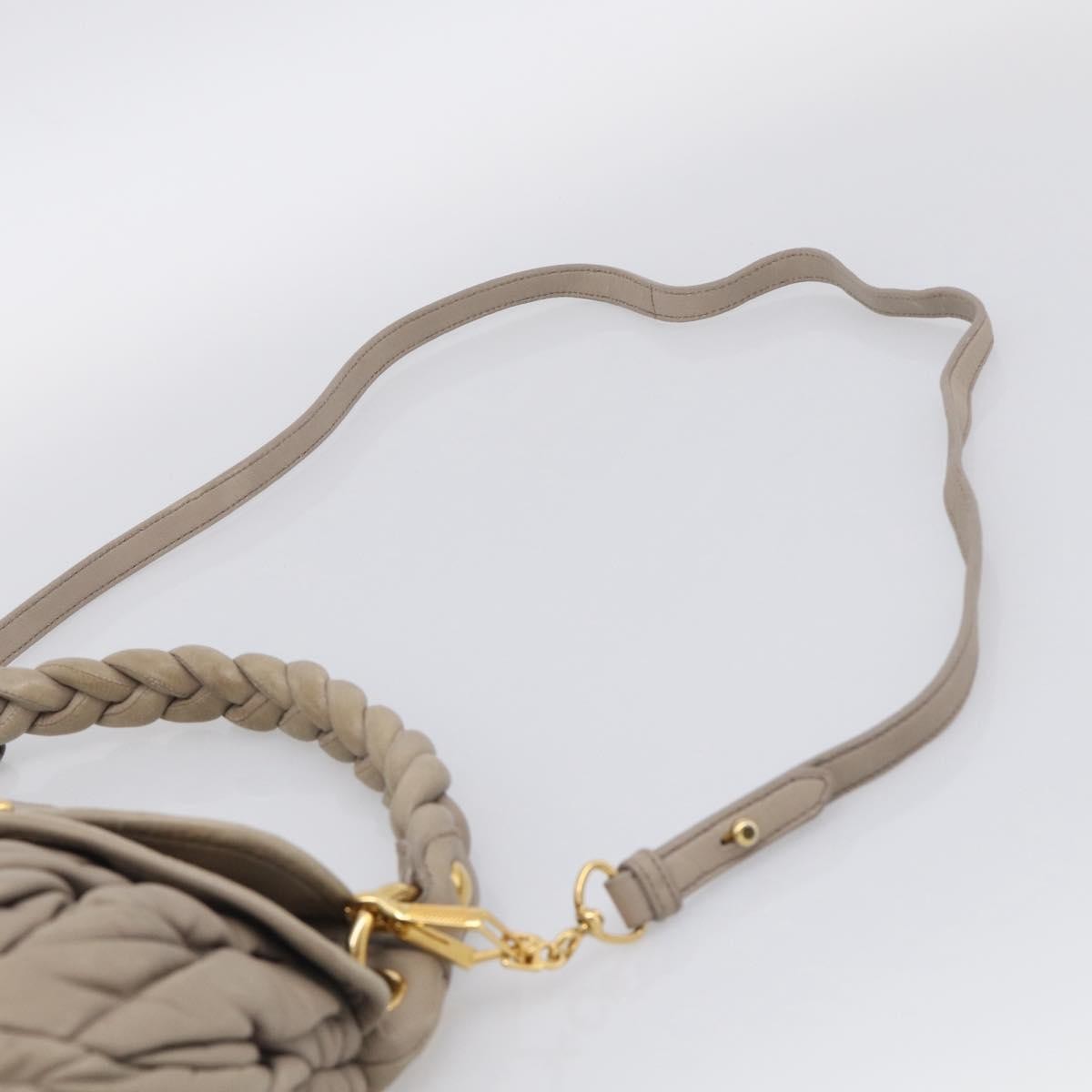 Miu Miu Coffer Hobo Matelasse Leather, Beige, Leather, Handbag