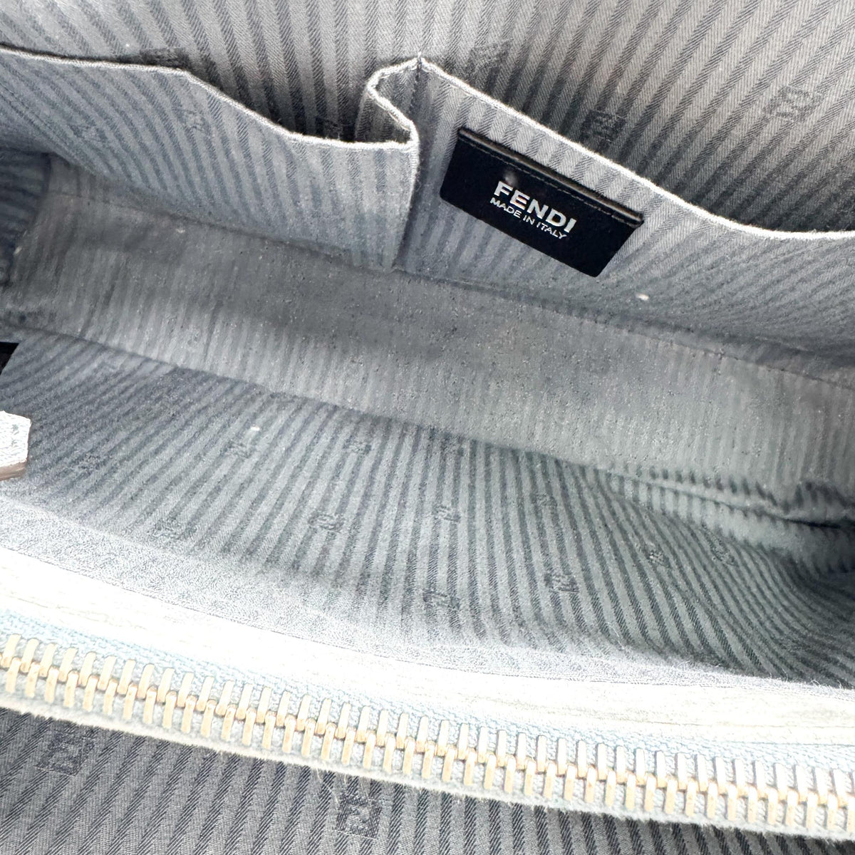 Fendi 2Jours Leather, Blue, Leather, Handbag
