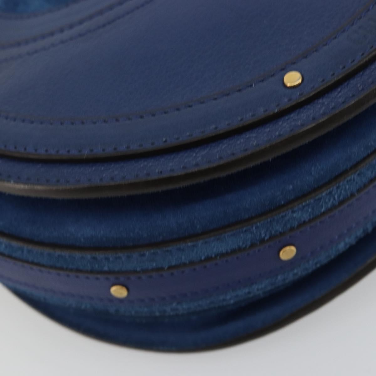 Chloe Pixie Leather and Suede, Blue, Leather, Crossbody Bag