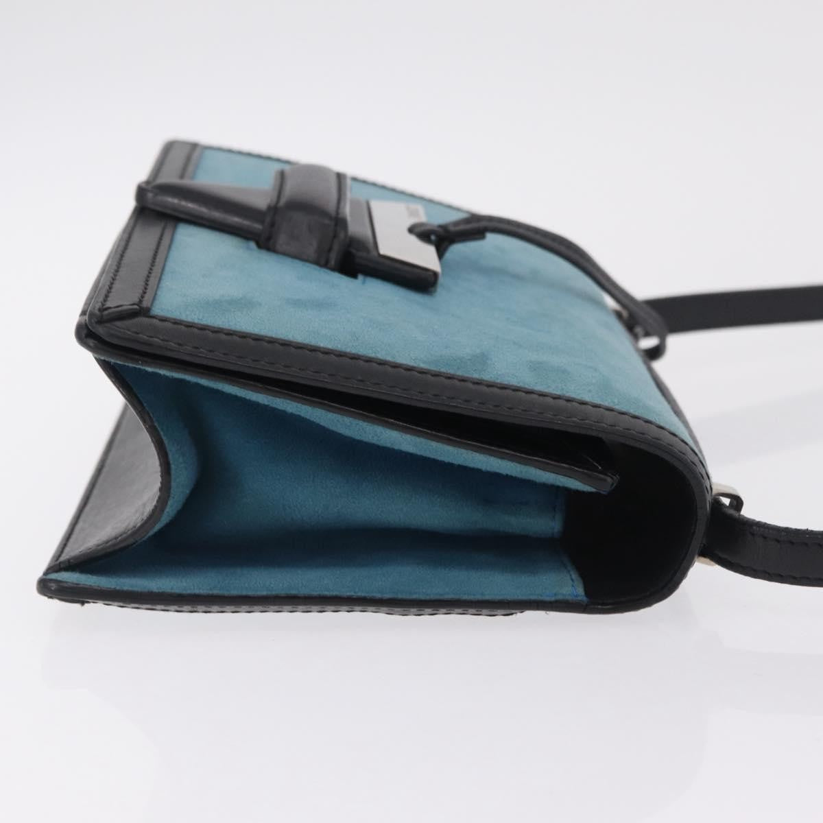 Loewe Barcelona Suede with Leather, Blue, Suede, Shoulder Bag