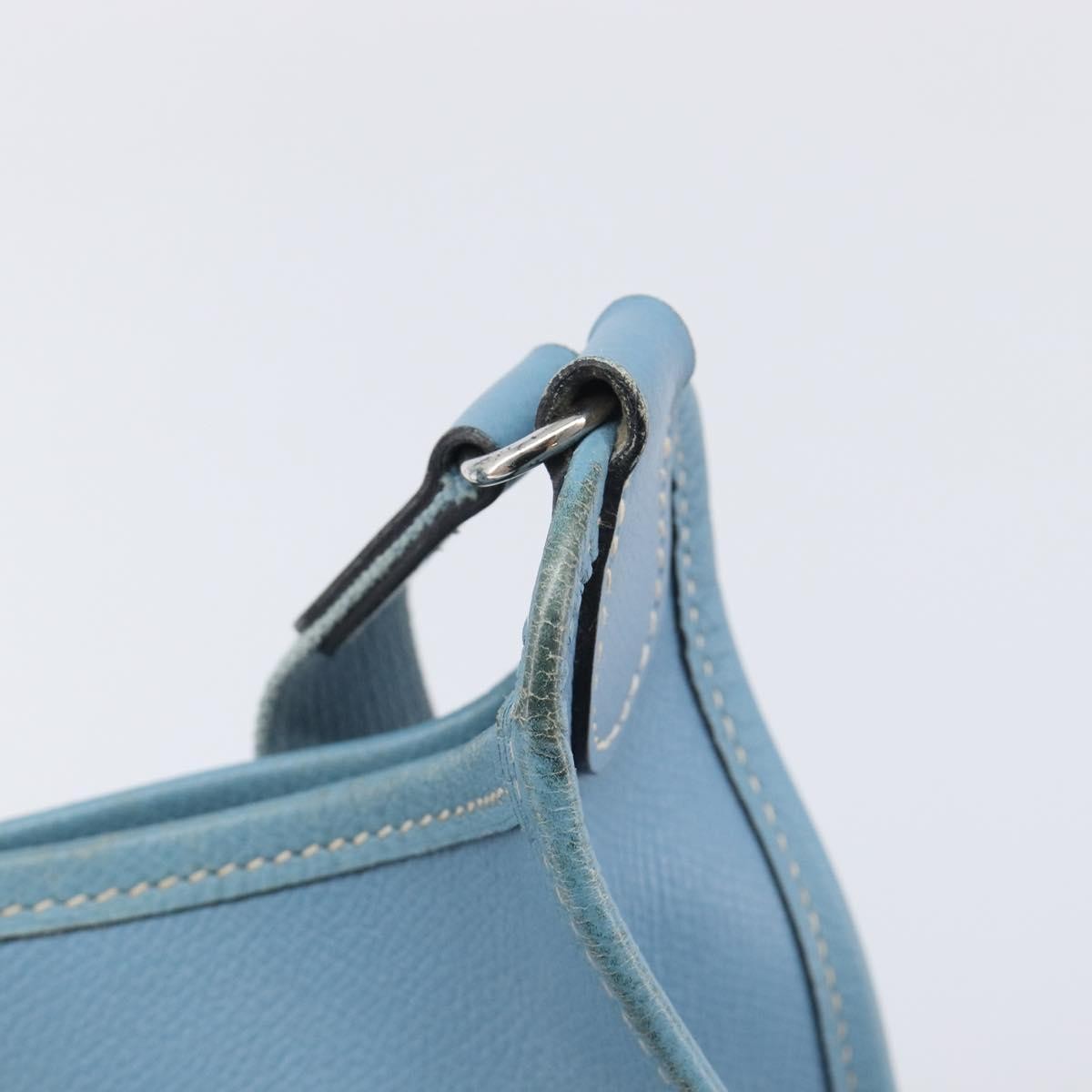 Hermes Vespa Courchevel, Blue, Leather, Shoulder Bag