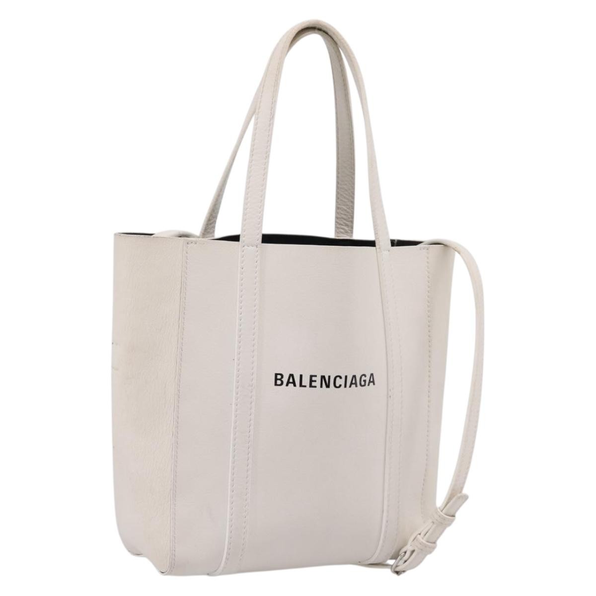 Balenciaga Everyday Leather, White, Leather, Tote Bag