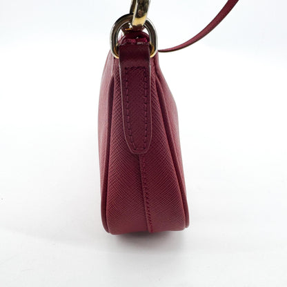 Prada Zip Saffiano Leather, Red, Leather, Shoulder Bag