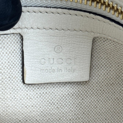 Gucci Horsebit 1955 Top Handle GG Canvas with Leather, White, Canvas, Handbag