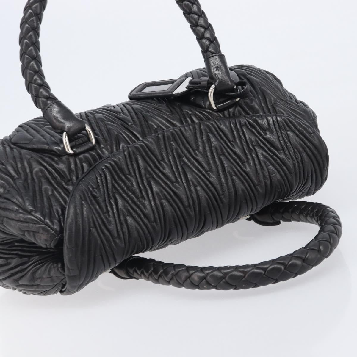 Prada Flap Chevron Nappa, Black, Leather, Shoulder Bag