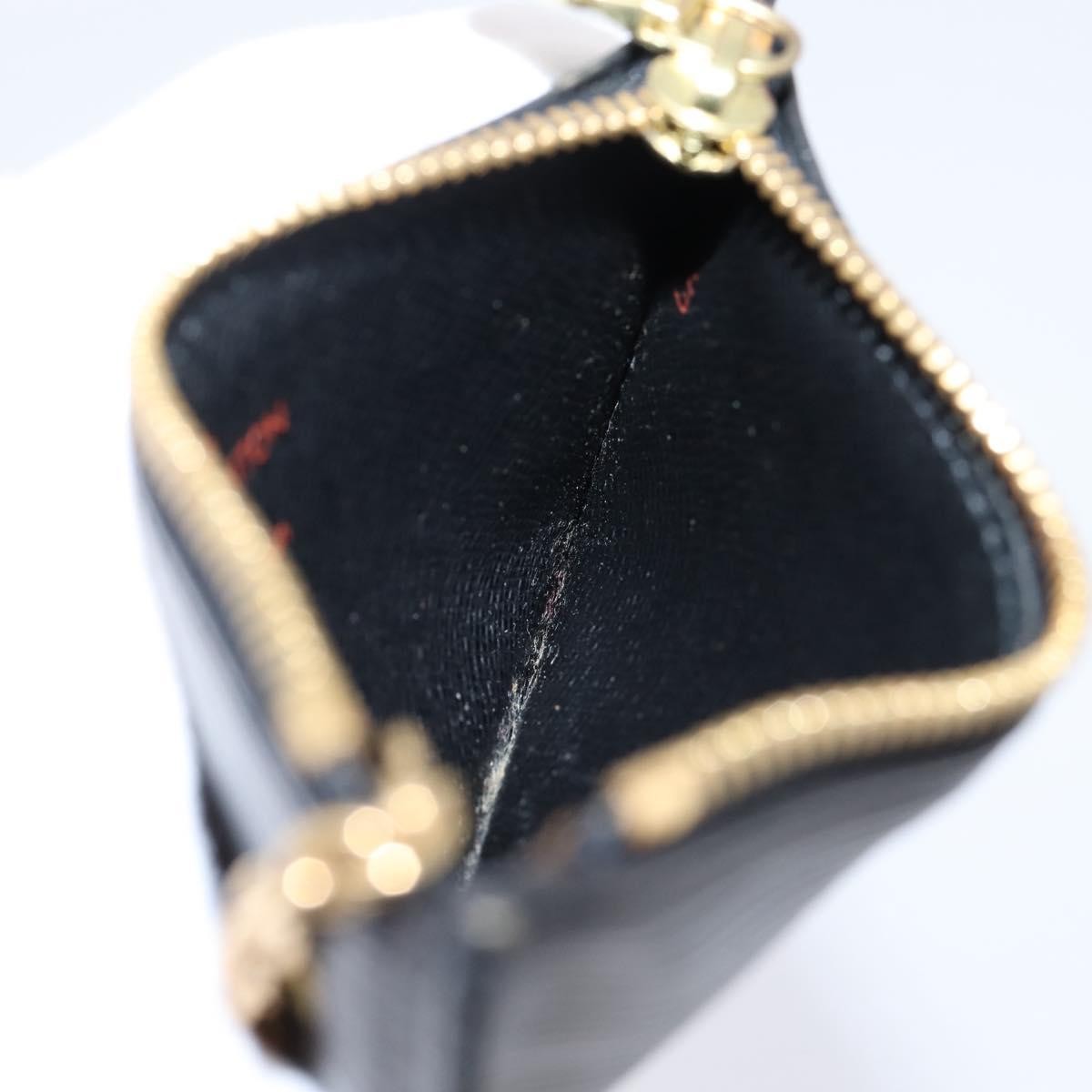 Louis Vuitton Pochette Clés Epi, Black, Leather, Wallet