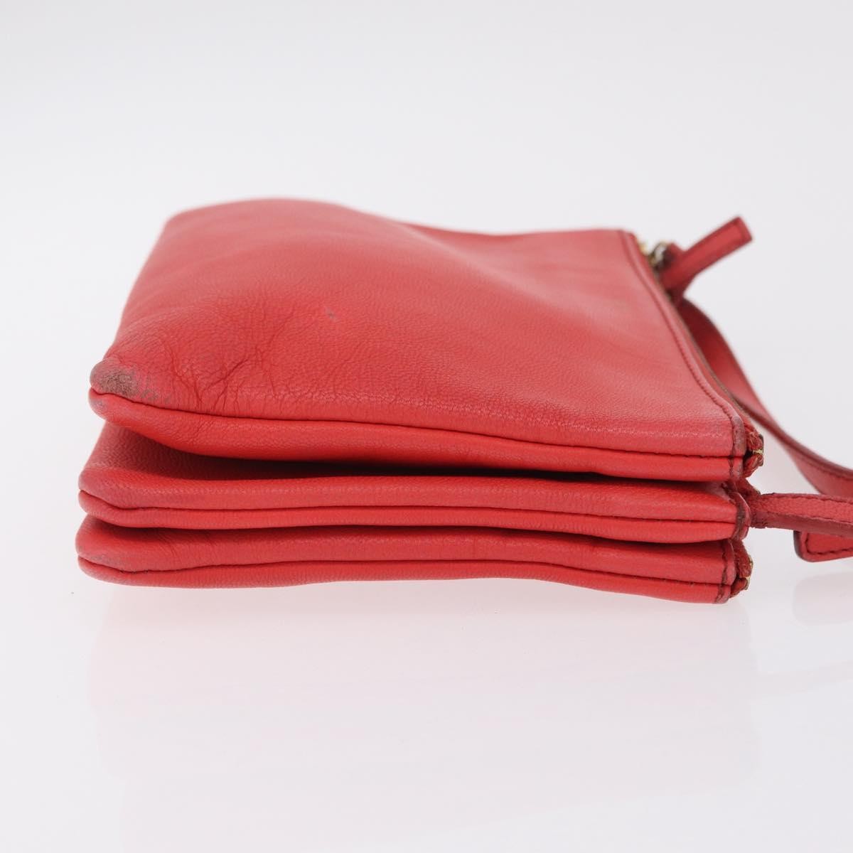 Celine Trio Leather, Red, Leather, Crossbody Bag