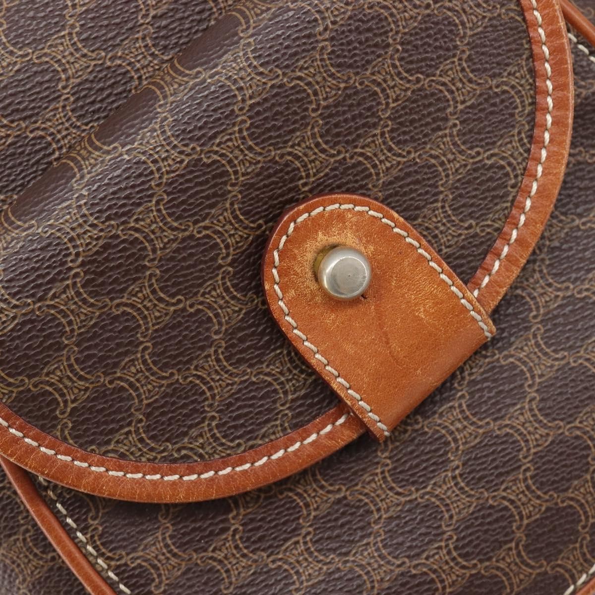 Celine Vintage Macadam Canvas, Brown, Canvas, Backpack