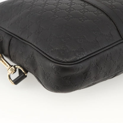 Gucci Convertible Guccissima Leather, Black, Leather, Briefcase