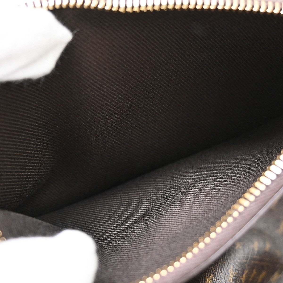 Saint Laurent Vintage Classic Monogram Drawstring Bucket Canvas, Brown, Canvas, Shoulder Bag