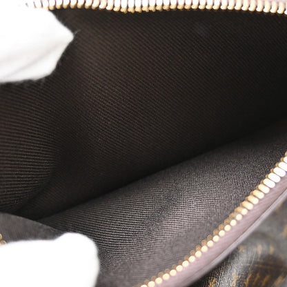 Saint Laurent Vintage Classic Monogram Drawstring Bucket Canvas, Brown, Canvas, Shoulder Bag
