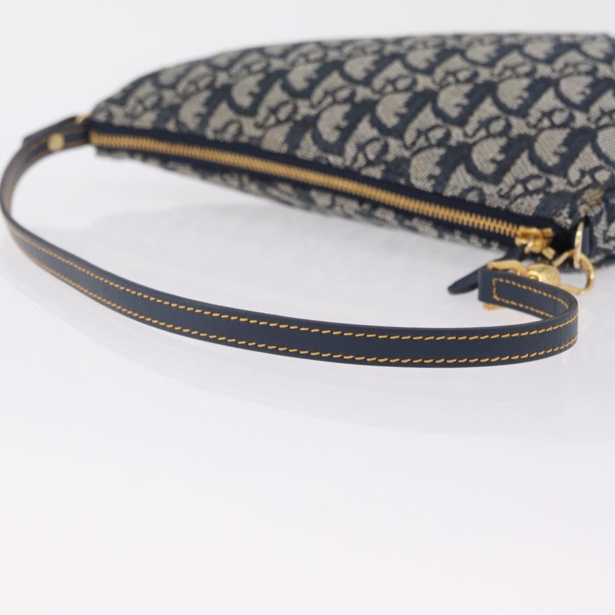 Christian Dior Vintage Saddle Bag Canvas, Navy, Canvas, Clutch