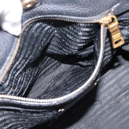 Prada Front Pocket Convertible Vitello Daino, Black, Leather, Tote Bag