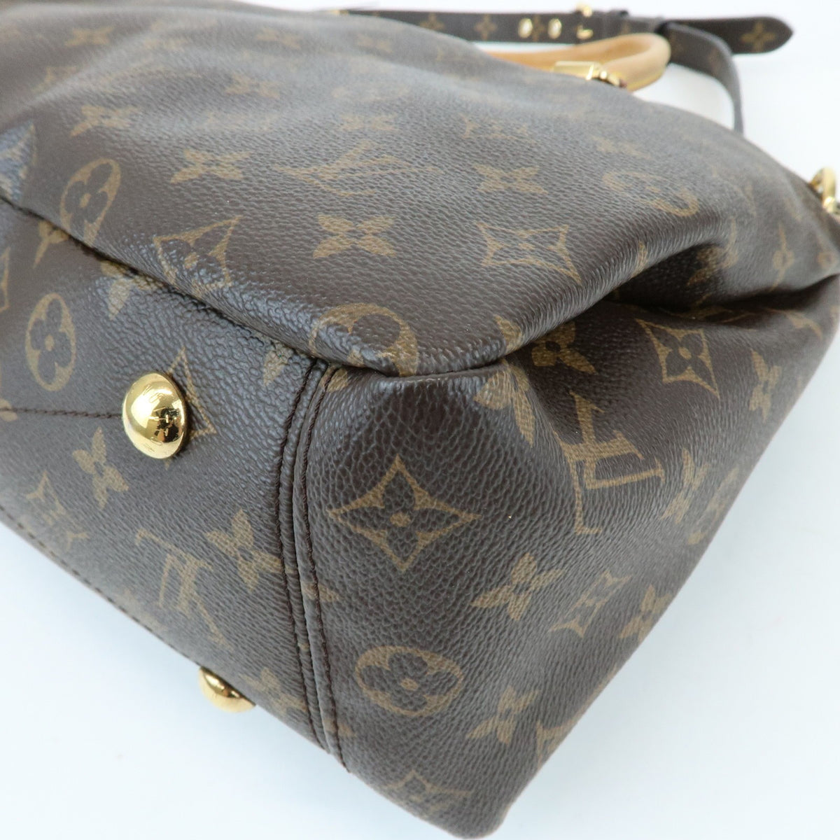 Louis Vuitton Pallas Monogram Canvas with Leather, Brown, Canvas, Tote Bag
