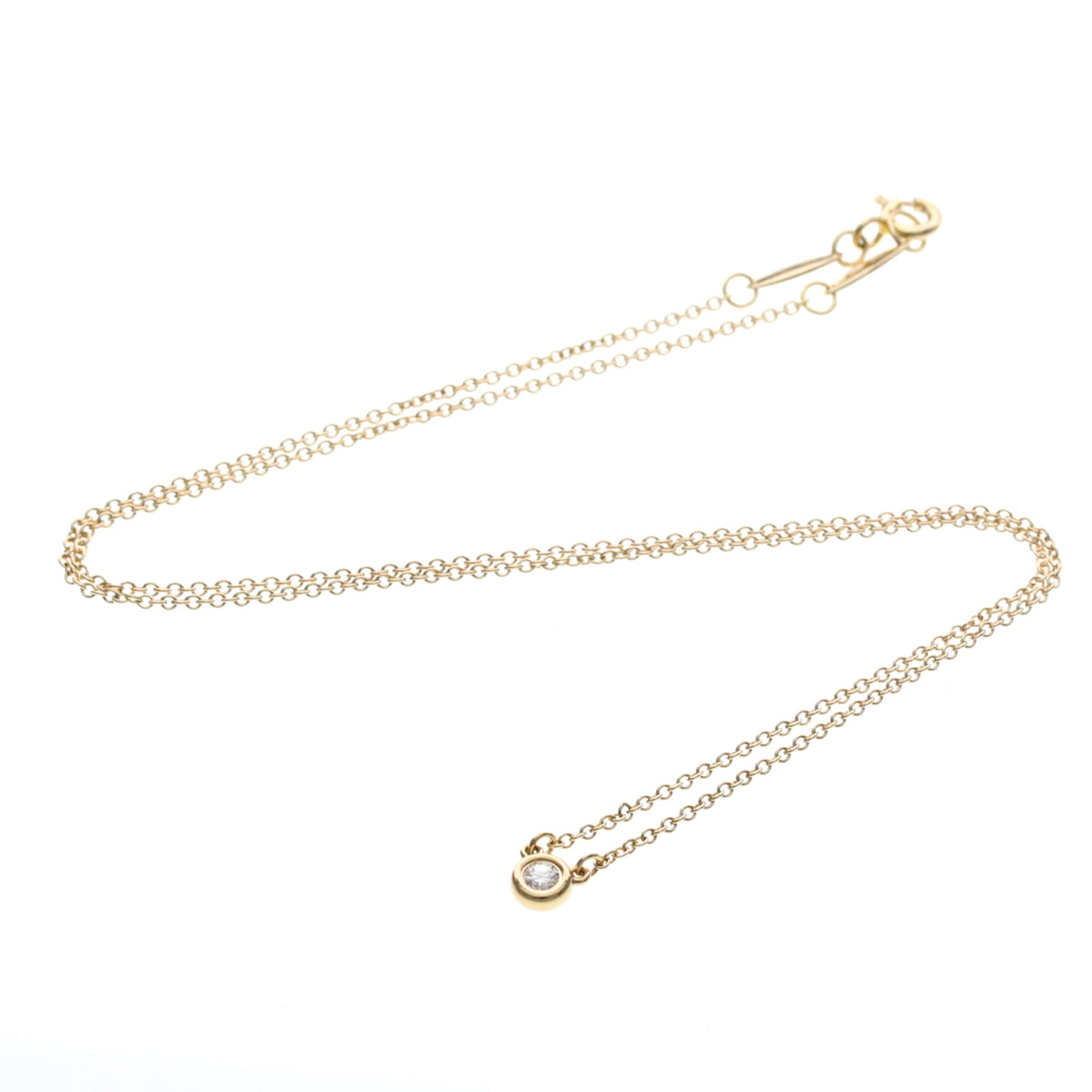 Tiffany & Co. Elsa Peretti Diamonds By The Yard Pendant 18K Rose Gold and Diamond, Gold, Pink Gold, Necklace