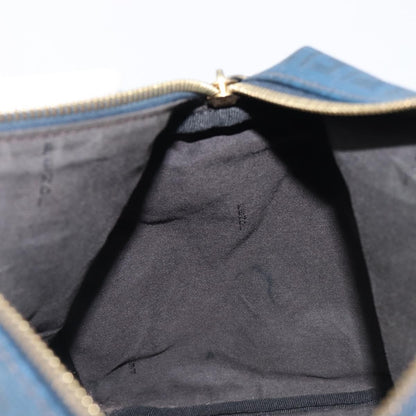 Fendi Boston Zucchino Coated Canvas, Navy, Canvas, Handbag