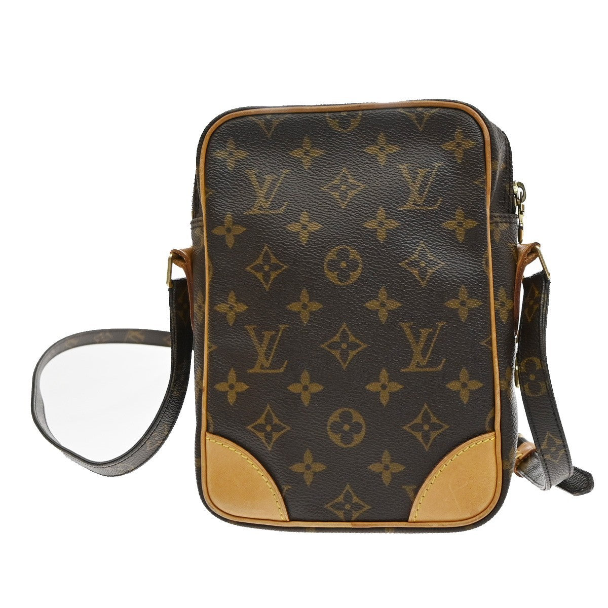 Louis Vuitton Amazone Leather, Brown, Canvas, Shoulder Bag