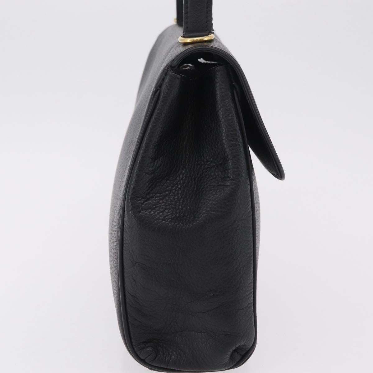 Celine Top Handle Leather, Black, Leather, Handbag
