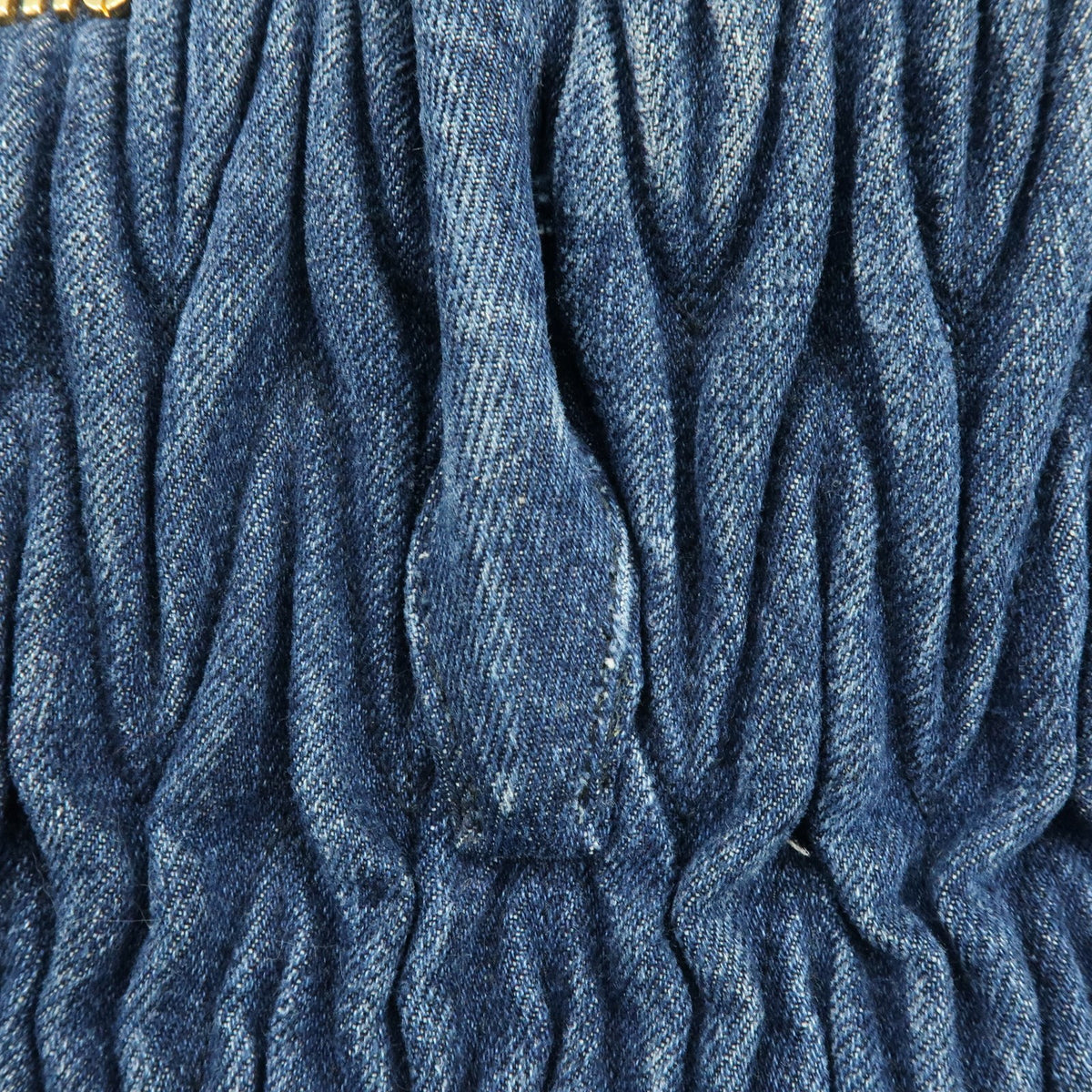 Miu Miu Convertible Matelasse Denim, Blue, Denim, Tote Bag