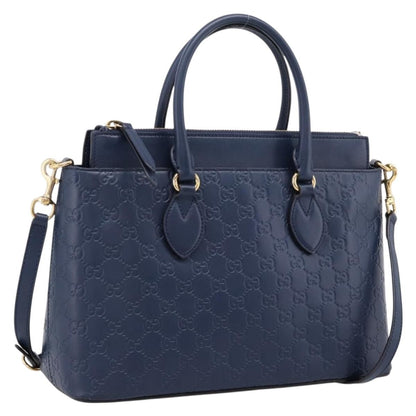 Gucci Linea A Convertible Guccissima Leather, Navy, Leather, Tote Bag