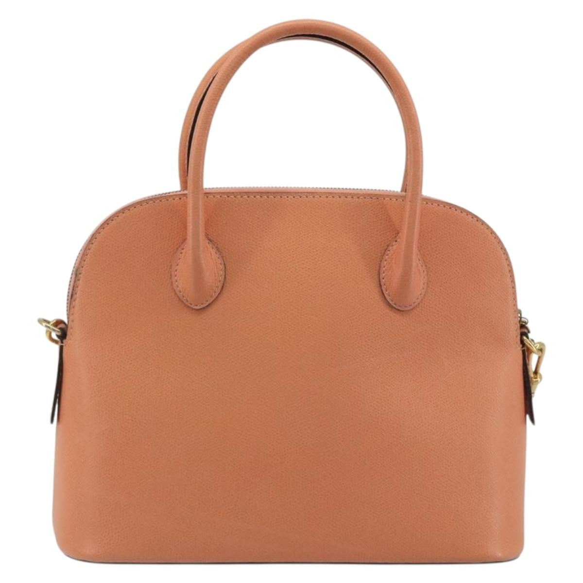 Celine Vintage Convertible Bowler Leather, Orange, Leather, Handbag