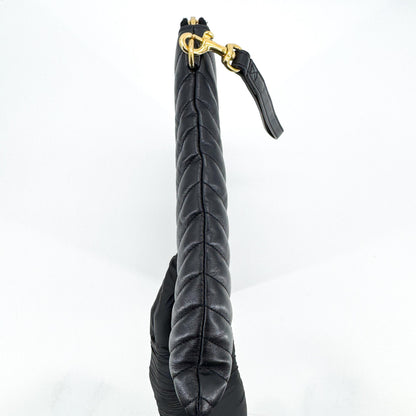 Saint Laurent Puffy Zip Patent, Black, Leather, Clutch