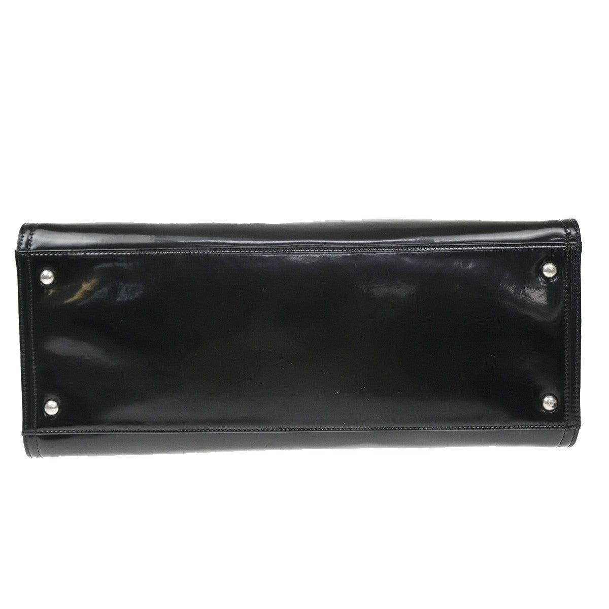 Chanel Lipstick Open Patent Vinyl, Black, Patent Leather, Tote Bag