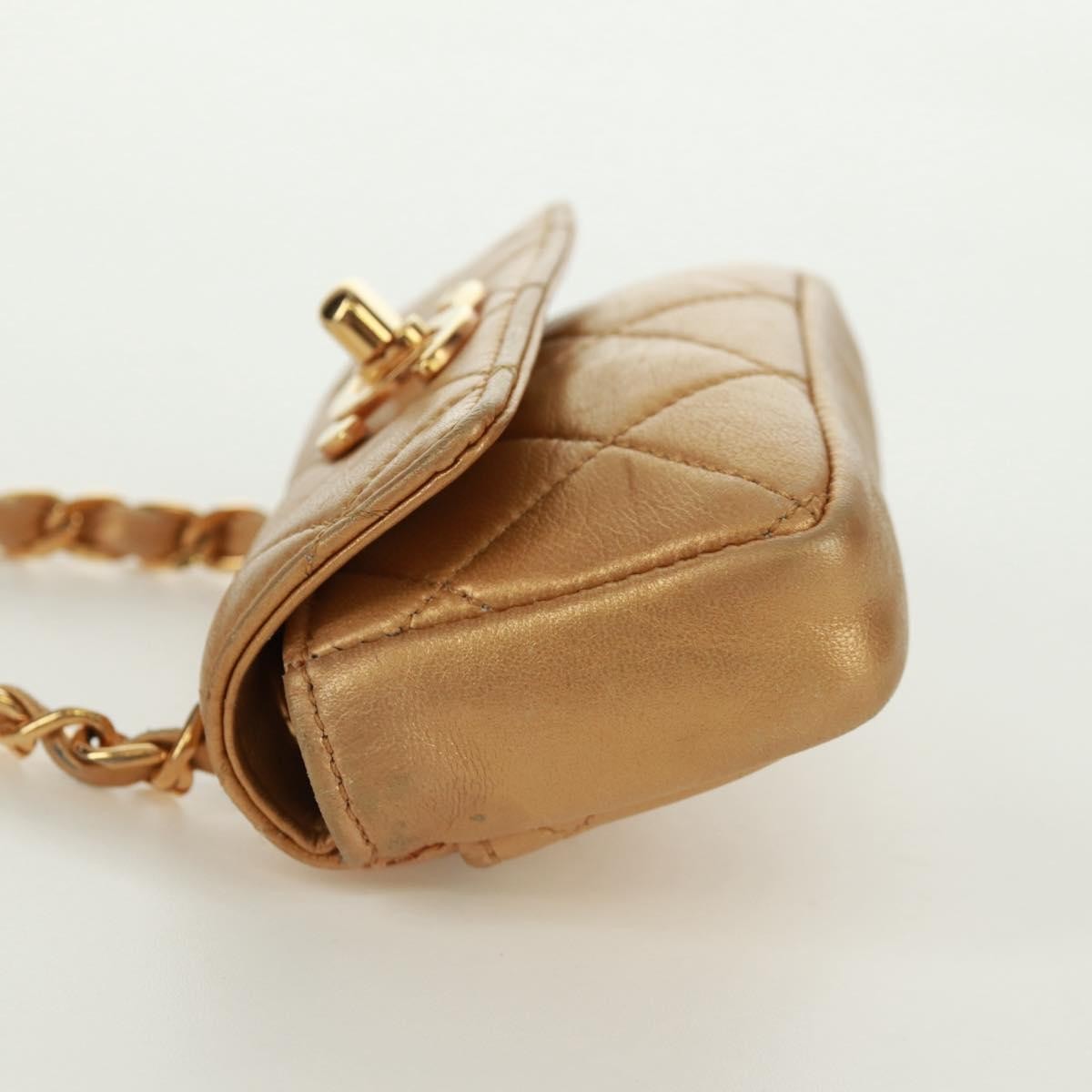 Chanel Classic Flap Charm Chain Belt Quilted Caviar, Gold, Leather, Handbag