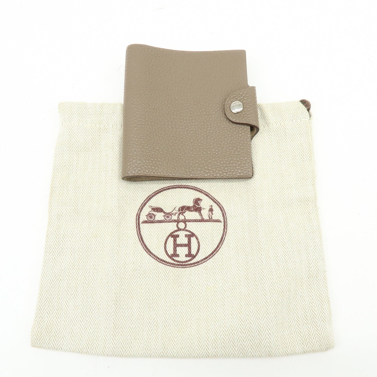 Hermes Ulysses Agenda Cover Leather, Beige, Leather, Briefcase