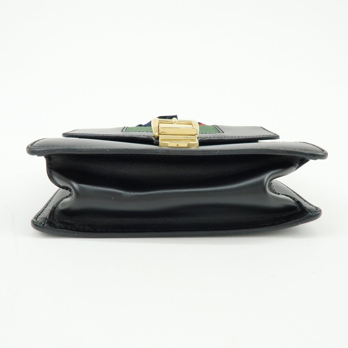 Gucci Sylvie Chain Leather, Black, Leather, Shoulder Bag