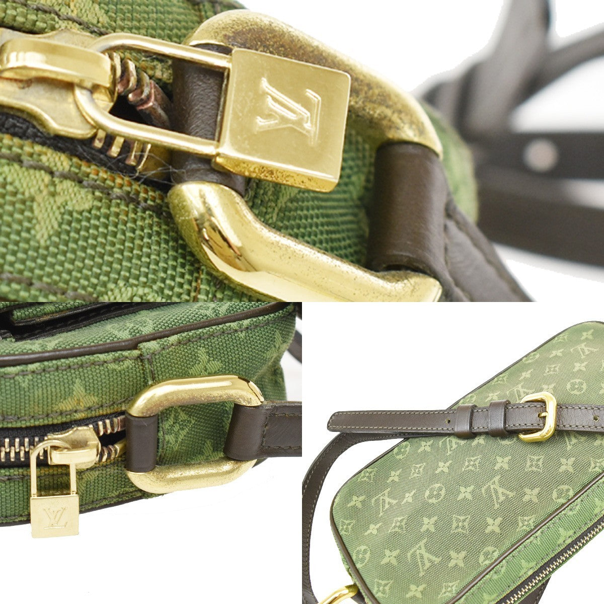 Louis Vuitton Juliette Mini Lin, Khaki, Canvas, Crossbody Bag