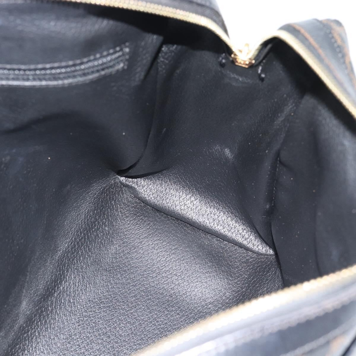 Celine Vintage Boston Macadam Coated Canvas, Black, Canvas, Handbag