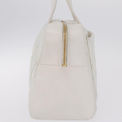 Chanel Vintage CC Zip Around Bowler Quilted Caviar, White, Leather, Handbag
