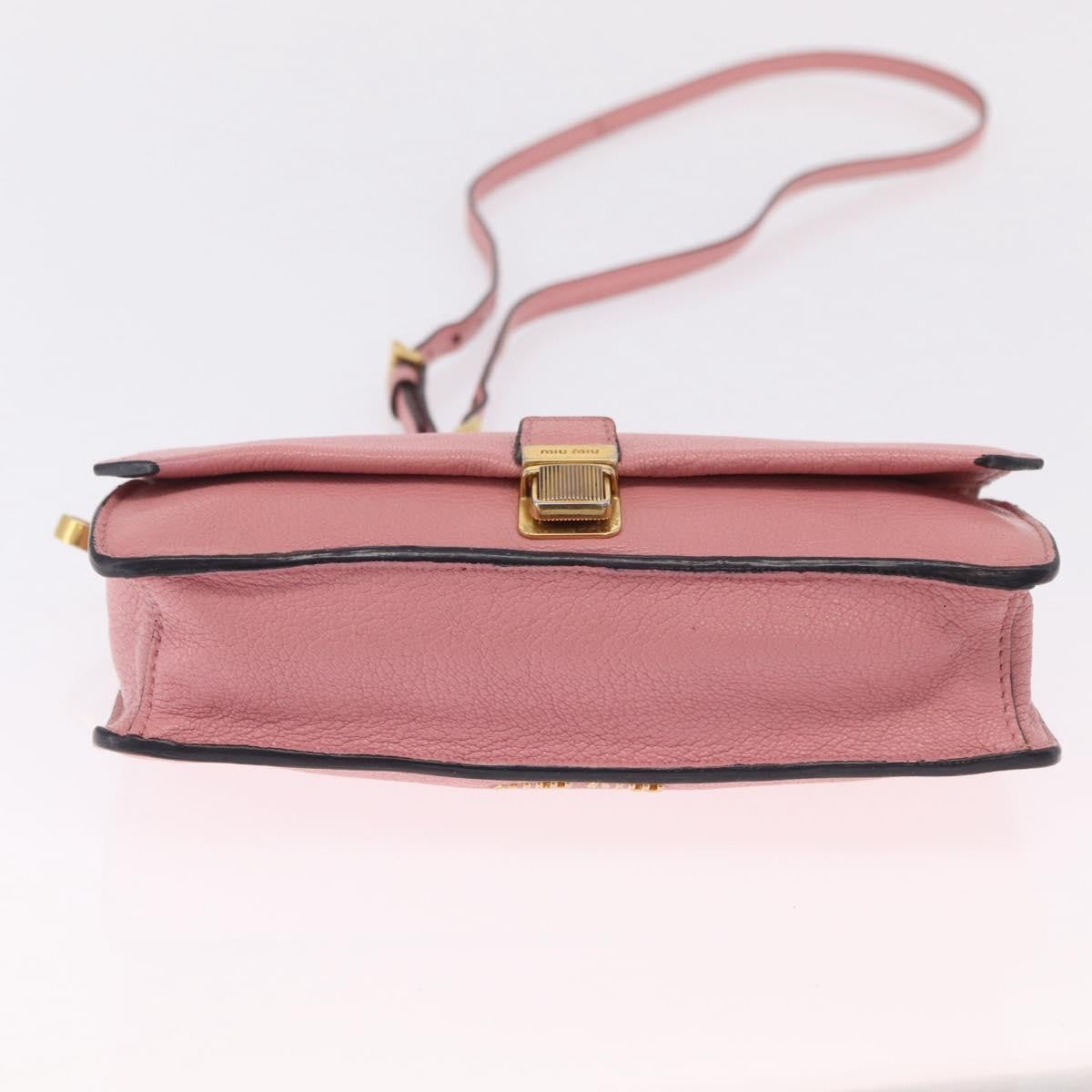 Miu Miu Madras Shoulder Leather, Pink, Leather, Crossbody Bag