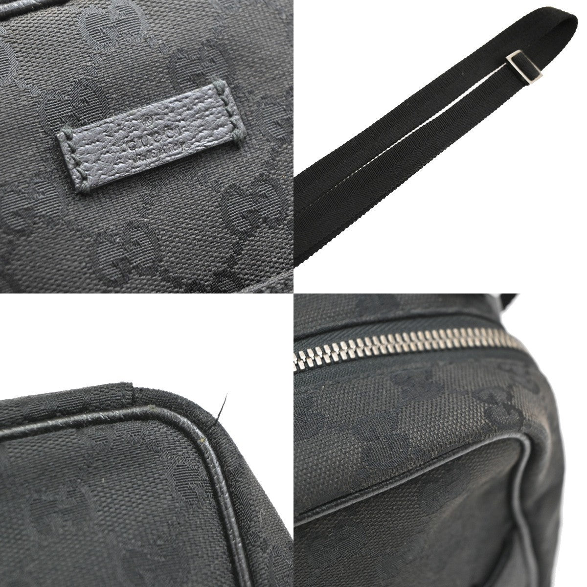 Gucci Front Pocket Messenger GG Canvas, Black, Canvas, Crossbody Bag