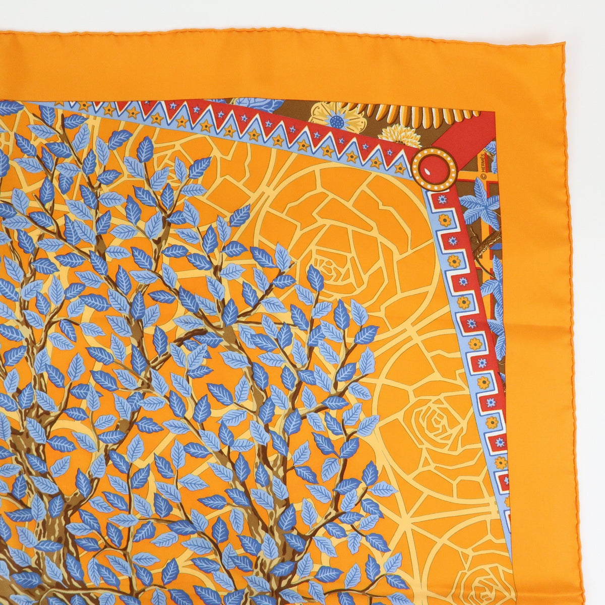 Hermes Carré 90 Silk multicolor, Orange, Silk, Scarf