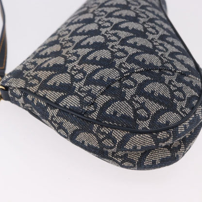 Christian Dior Vintage Saddle Bag Canvas, Navy, Canvas, Clutch